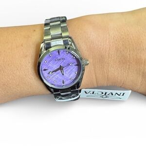 Invicta Silver Watch with Purple Dial